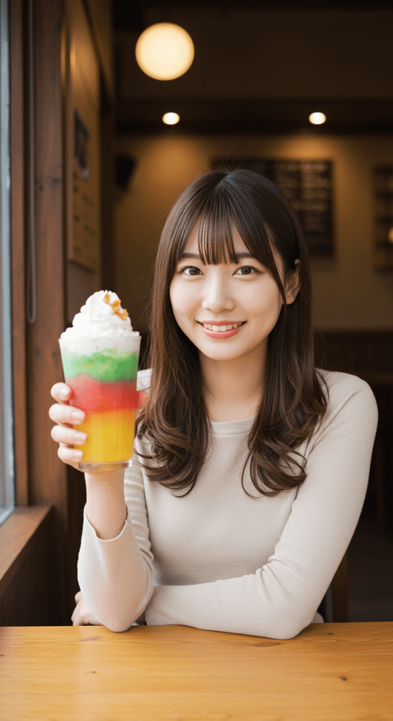 カフェドリンクを楽しむクリエイター